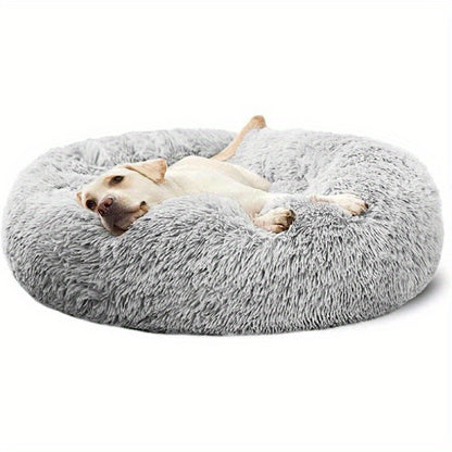 [Soft Donut Cat Bed Nest] Soft Warm Donut Cat Bed Nest, Calming Donut Cuddler Cat Bed, Comfortable And Washable Cat Cushion Nest With Non-slip Bottom Indoor Cats Christmas Gift