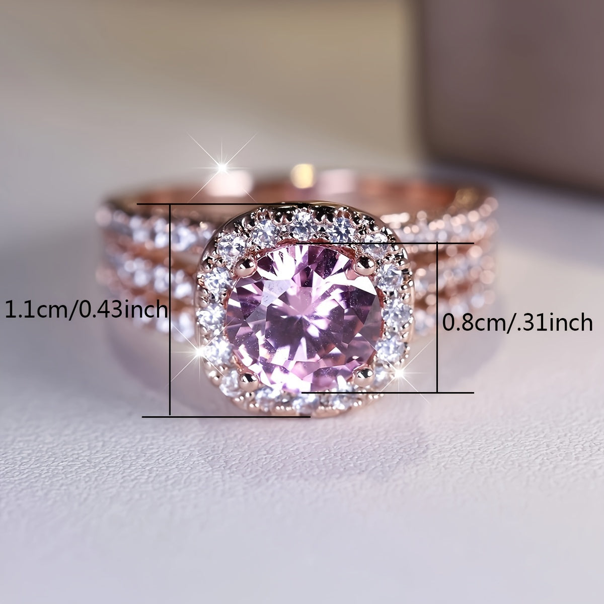 Elegant Promise Ring 18k Plated Inlaid Shining Zircon Engagement Wedding Ring For Female Evening Party Decor Multi Sizes To Choose