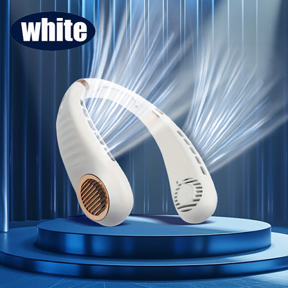 5-Speed Portable Neck Fan with Digital Display - Wearable, Rechargeable, and USB Charging - Perfect for Outdoor Activities, Travel, and Gift Giving