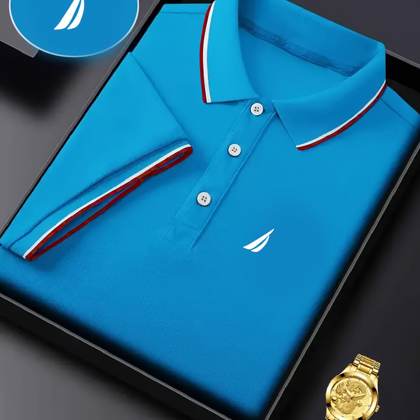 BM149 Men'S Short-Sleeve Polo Shirt, Casual Wear with Print Patterns, Stylish And Slightly Stretchy, Comfortable for Men'S Golf.