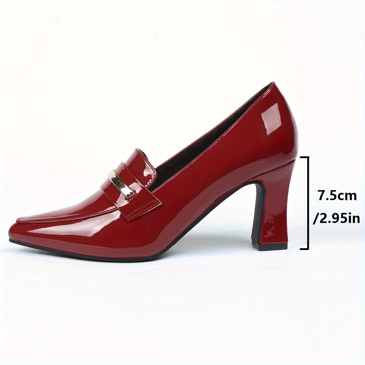 Women's Solid Color Shoes, Point Toe Slip On Chunky Heel Velvet Warm Lightweight Shoes, Outdoor Comfy Shoes