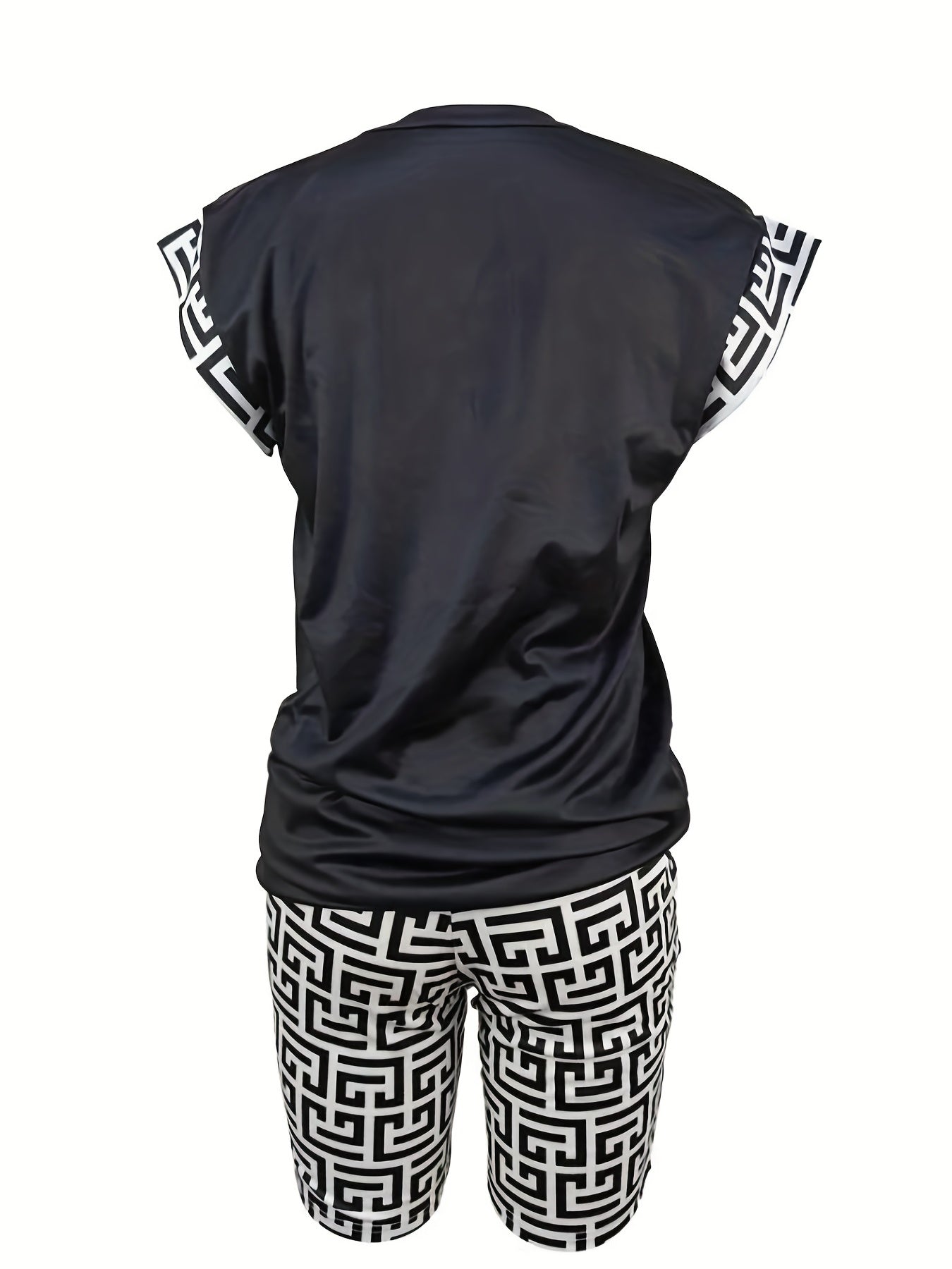 Womens Trendy Letter Print Pajama Set - Soft Short Sleeve Crew Neck Top & Shorts - Lightweight Sleepwear for Casual Lounging and Nighttime Comfort