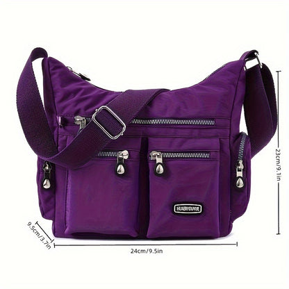 [Lightweight Square Bag] Lightweight Multi-Pocket Square Bag | Unisex Messenger Bag for Men and Women, Travel Shoulder Crossbody Bag