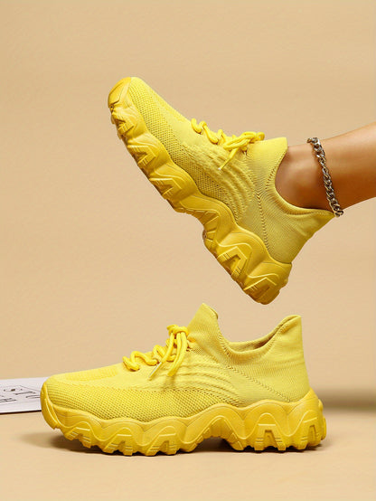 Women'S Casual Sports Sneakers, Striped Low Top Slip-On Shoes with Round Toe, Non-Slip Rubber Sole, Fabric Upper & Inner, All-Season Spring Footwear