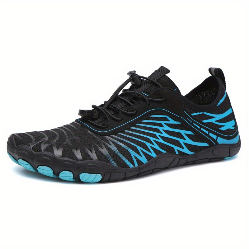 Quick-Dry Aqua Sneakers for Men - Breathable with Non-Slip Rubber Sole for Surfing, Swimming, Beach Tennis & Volleyball - Versatile All-Season Footwear in Gray, Black