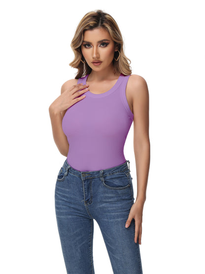 Women Sleeveless Sports Tank Top, Workout Casual Rib Basic Slim Fit Sports Tank Top, Women's Activewear for Koningsdag/King's Day